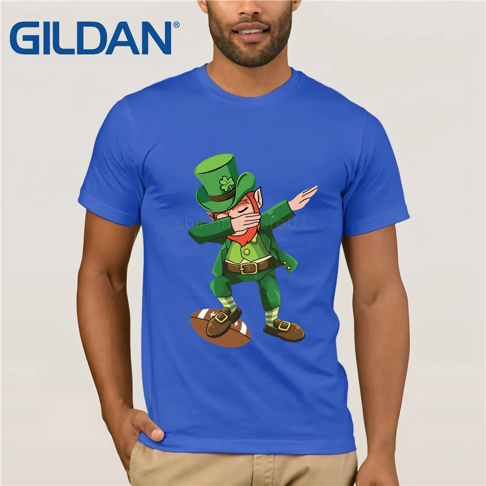 كبير بيع الأخضر ايرلندا الجني اللمس الرقص تي شيرت Rugbys 90's الكرتون نموذج T قميص الرجال جديد موضة الهيب هوب كبيرة التي شيرت