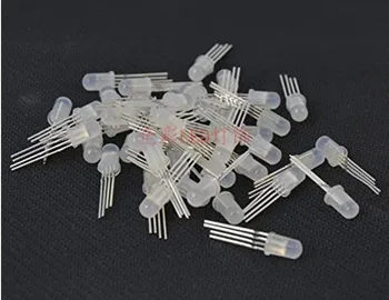 

50pcs APA106 F5 5mm RGB LED Chips Integrated RGB LEDs (like WS2812B) APA106 round hat Full color LEDs