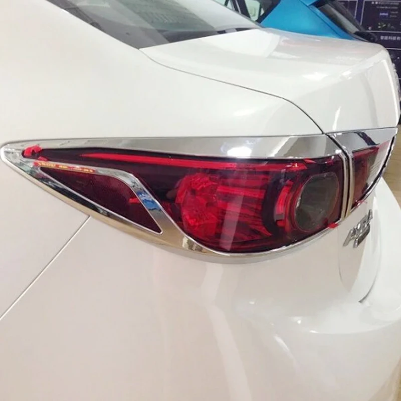 

ABS Chrome For Mazda 3 Axela 2013 2014 2015 2016 2017 accessories Car Tail Light cover Cover Trim hatchback car styling 4pcs
