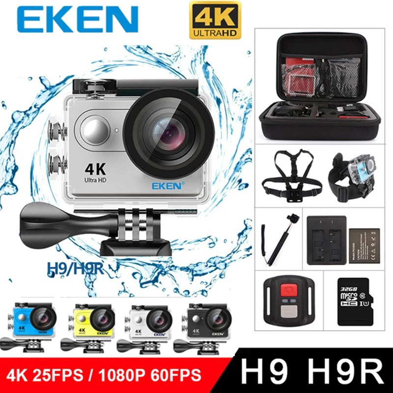 Новинка оригинальная Экшн-камера EKEN H9 / H9R Ultra HD 4K WiFi 1080P/60fps 2 0 LCD 170D объектив шлем