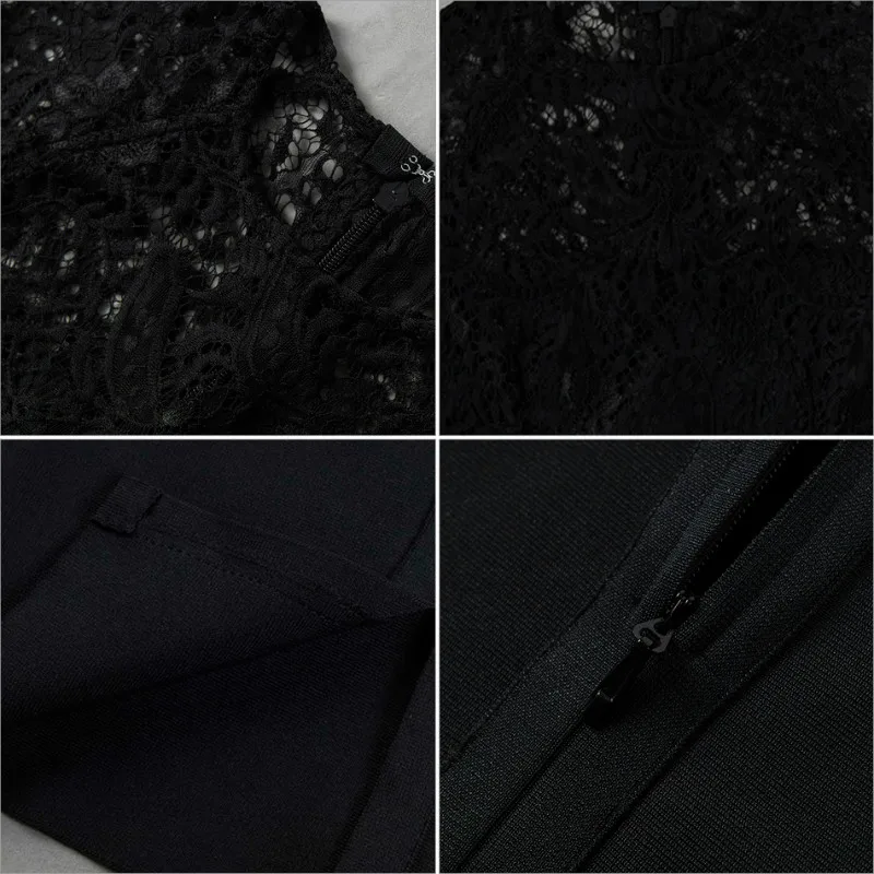 Новое летнее женское Бандажное Платье Vestidos сексуальное Белое черное кружевное с коротким рукавом Клубная одежда платье вечернее платье