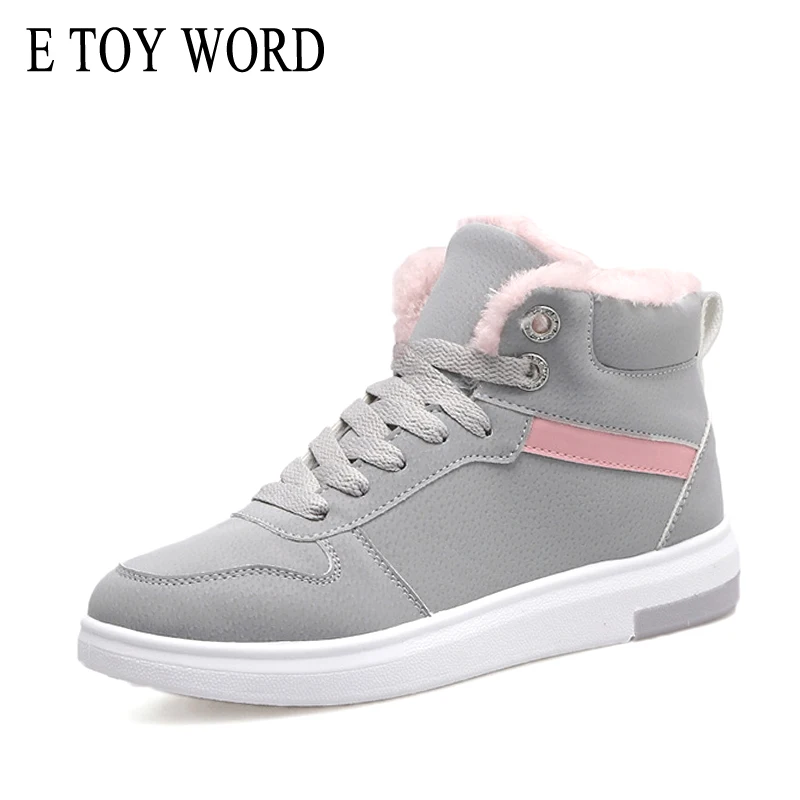 

E TOY WORD Winter woman Boots Lace Up Platform Ankle Boots for Women Plush Warm Snow Boots Comfortable women shoes
