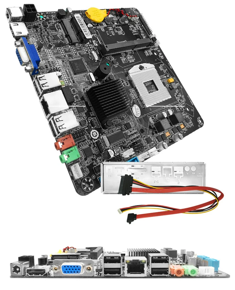 JINGSHA HM55 Motherboard Core i3/i5/i7 PGA 988 CPU with Dual Channel 18/24-bit LVDS SATA 3Gb/s Mini PCI-E for AIO thin client