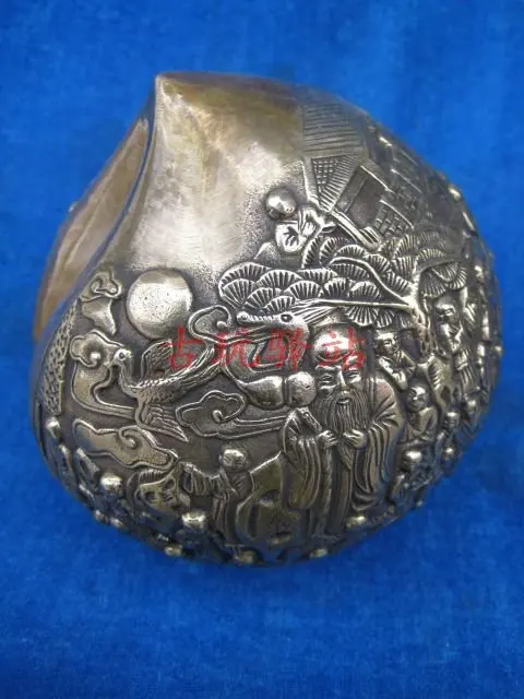 

Rare Distinctive Qing Dynasty copper Decoration Crafts"Hundred children wish peach",carving ,Free shipping