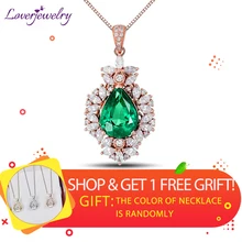 LOVERJEWELRY кулон ожерелье без цепочки Твердые 18Kt розовое золото натуральный изумруд АЛМАЗ кулон для женщин Свадебные украшения