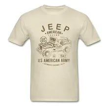 JEEP, Американская Легенда, армейская футболка, Лидер продаж, хлопковые мужские топы, футболка с автомобилем, Военный стиль, Бежевая Одежда, Винтажный дизайн, футболки