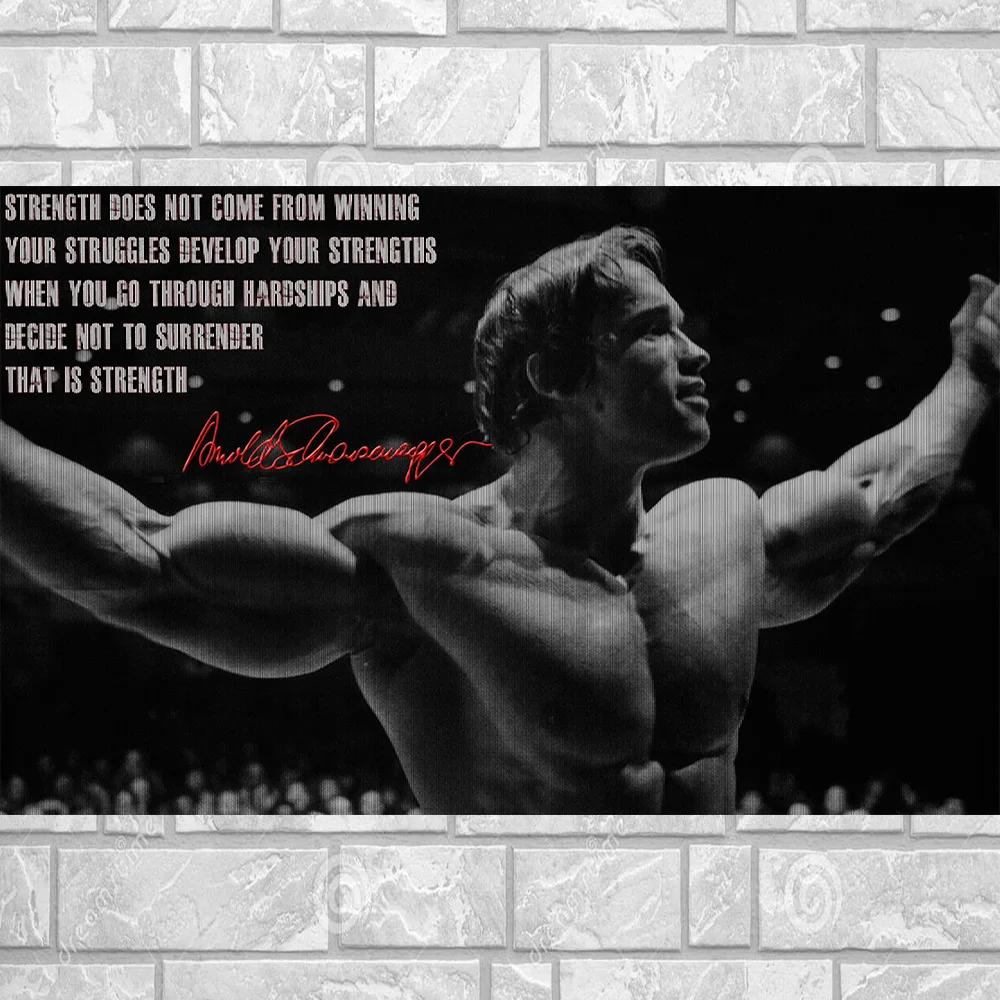 Arnold Schwarzenegger Bodybuilding Motivational Poster Canvas Painting