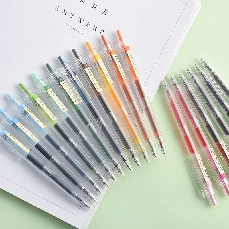 JIANWU 1pc 0.5mm Simple stationery 24 color gel pen creative journal pen  cute neuter pen kawaii School supplies - JianWu Official Store