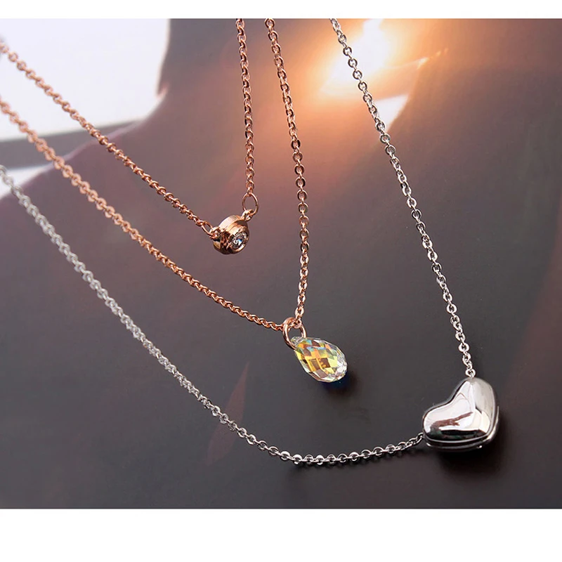 Women Crystal Dangle Cat Earrings Necklace Pendant Snake Chain Jewelry Set Gift