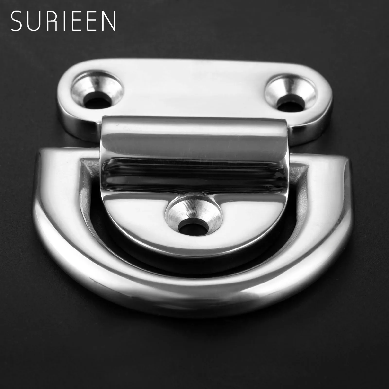 

SURIEEN Marine Boat Yacht Stainless Steel Folding Pad Eye Deck Lashing Ring D-ring With Cleat Plate Boat Hardware Accessories