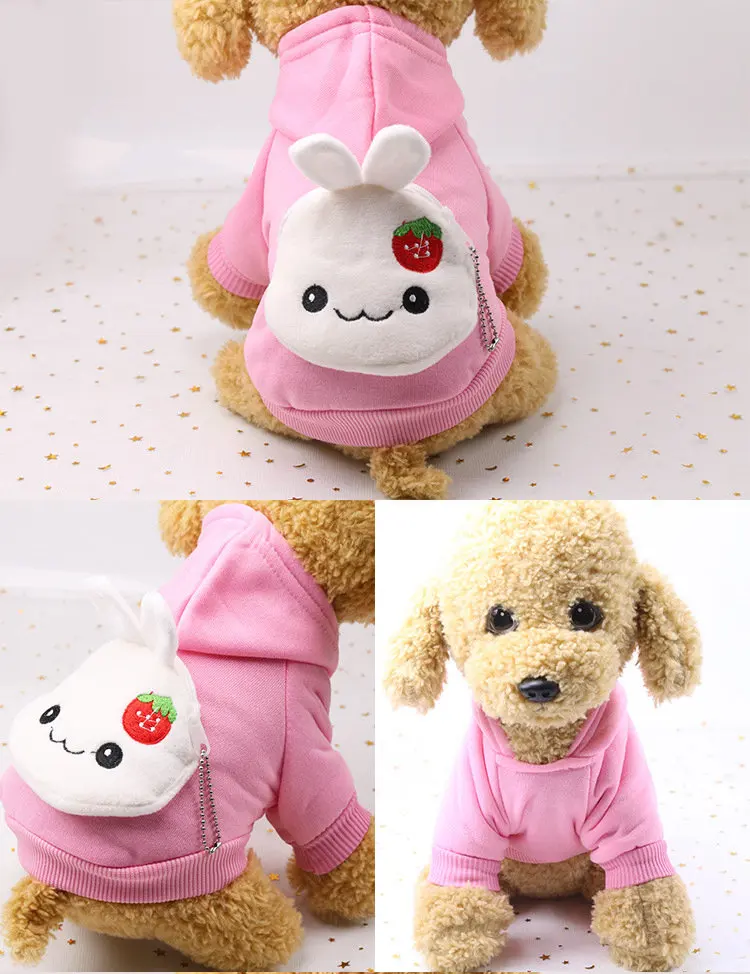 Cute Dog Hoodies Cat Jumpsuit Pet Clothes Outfit Puppy Hoodie Fall Winter Stitch Clothing Small Medium Dogs Warm Hoodies