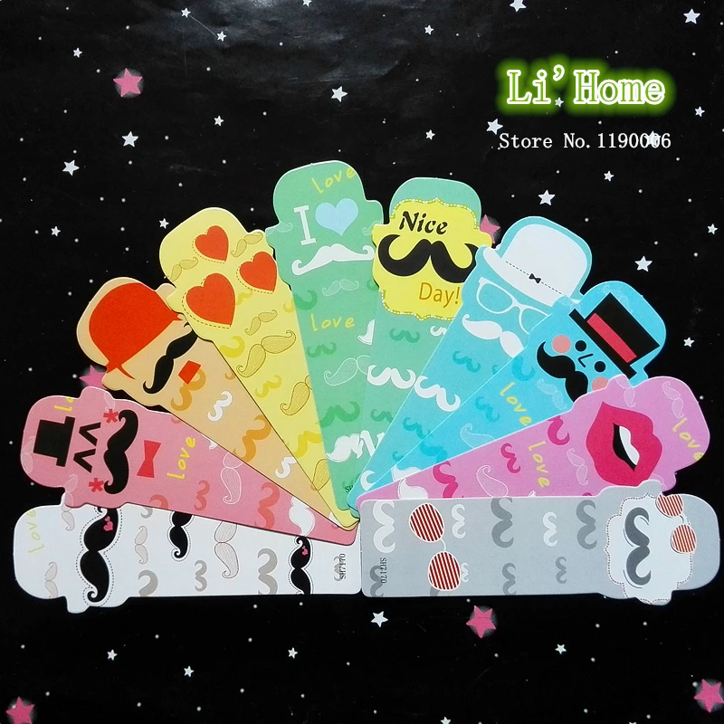 

30pcs /set cute paper beard bookmark paper bookmarks for books student stationery creative school supplies bookend paper gifts