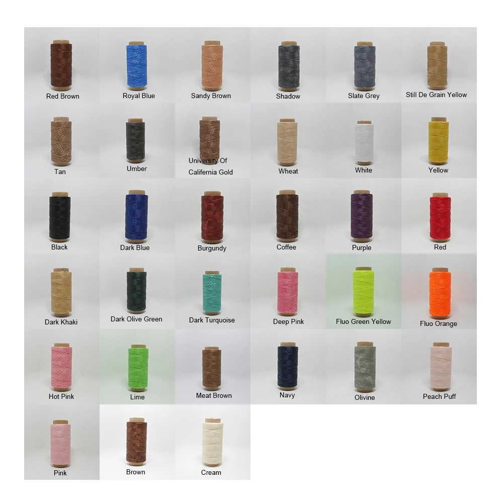 

33 colors of 150D 0.8mm x 250m Durable Flat Polyester Waxed Thread DIY Craft Braided String Leather Sewing