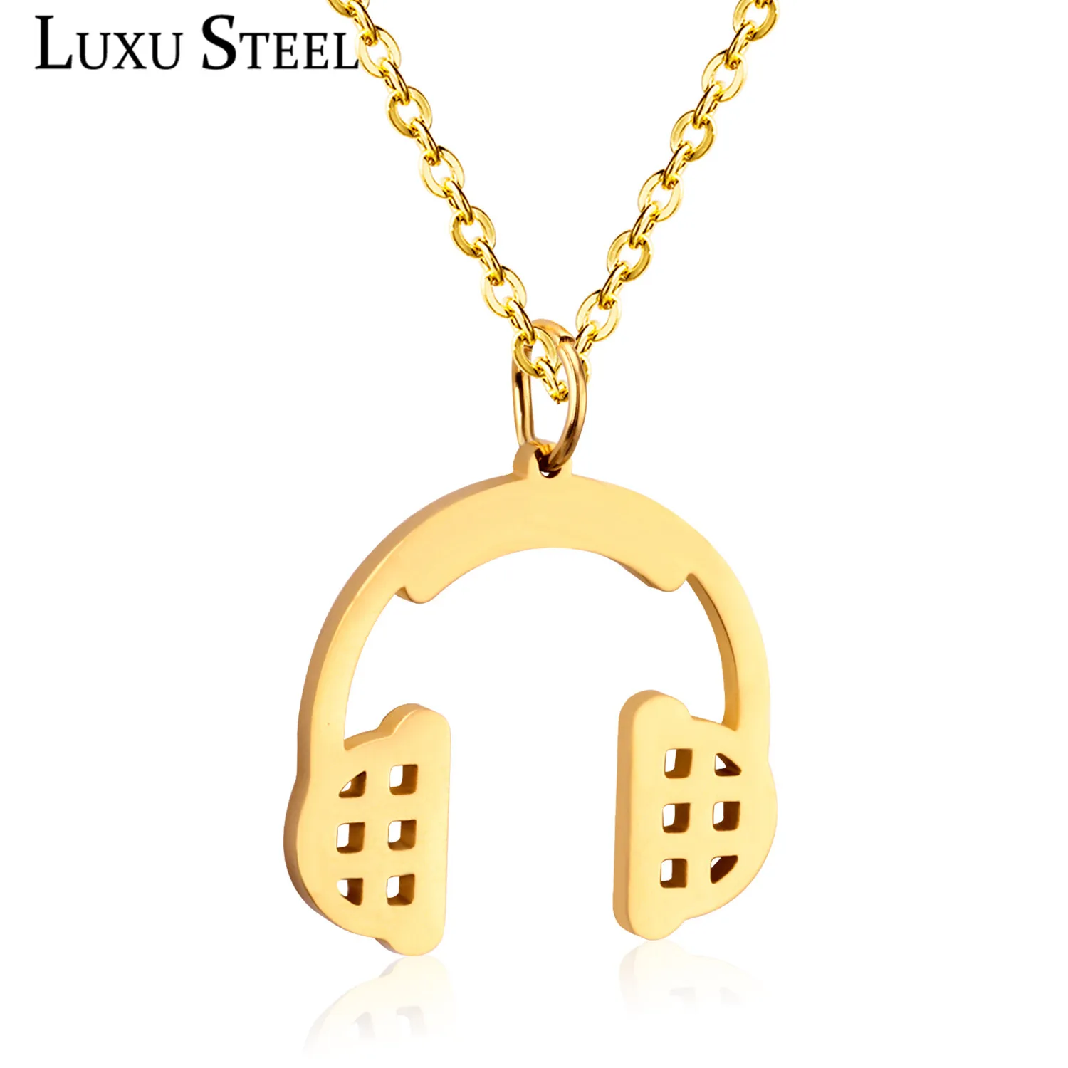 LUXUSTEEL DJ подвеска в виде наушников ожерелья стиле рок цепочки ювелирные изделия