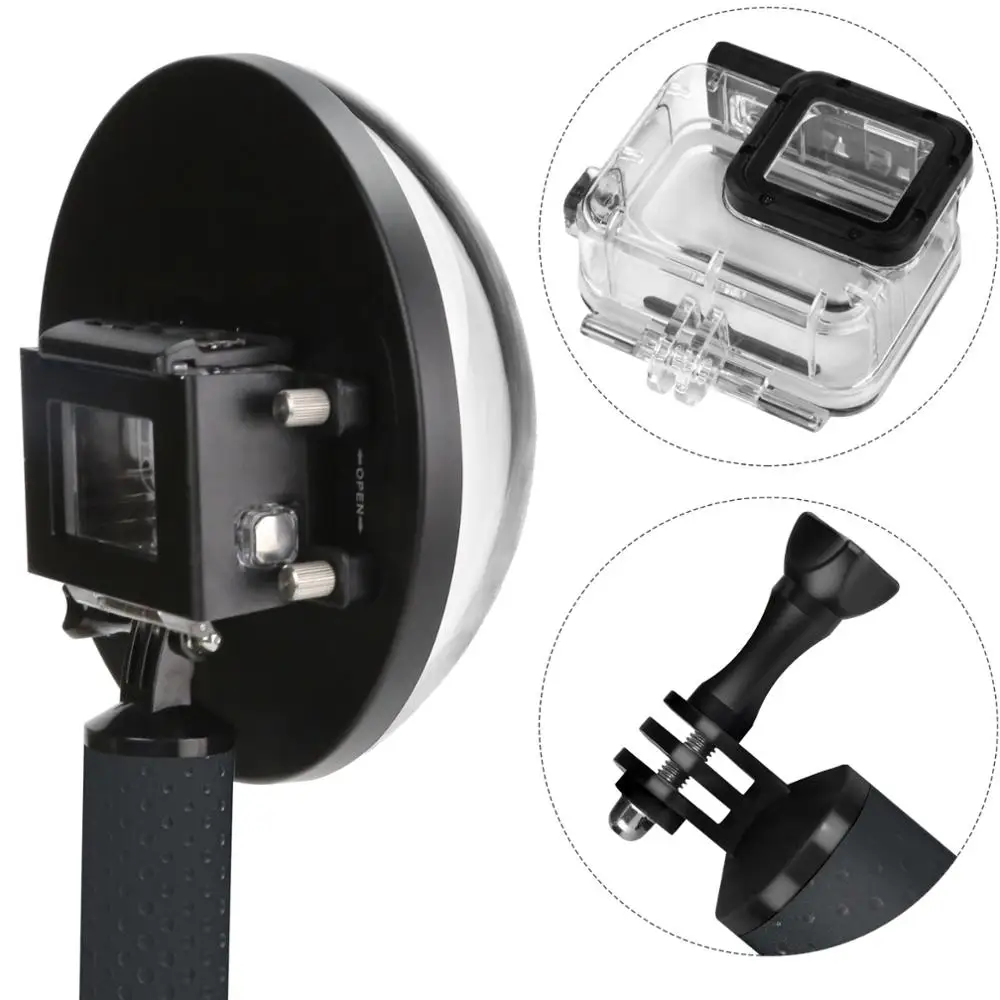  SHOOT 6 inch Diving Dome Port For GoPro Camera Go Pro 7 6 5 Black Sports Cam With Waterproof Case D