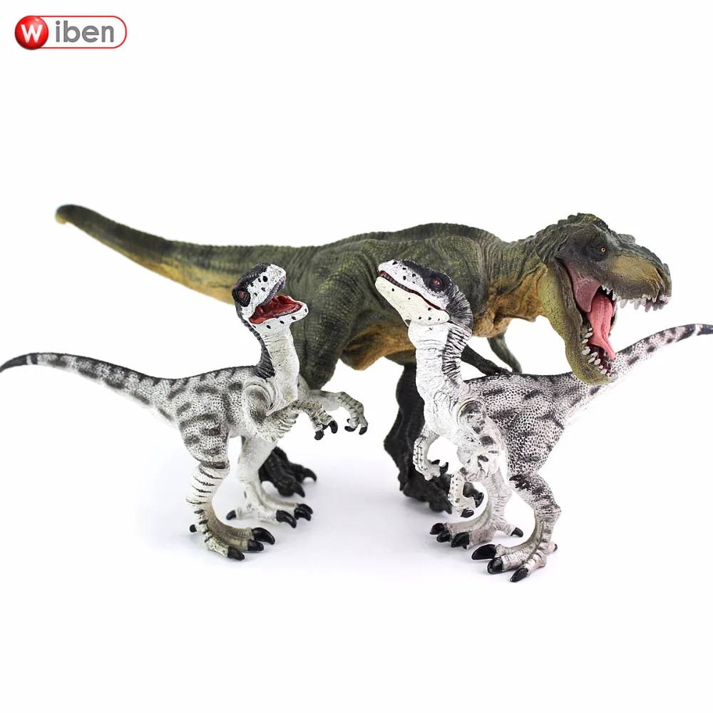 Wiben Jurassic Tyrannosaurus Rex Velociraptor Dinosaur Toys Animal Action Figure Collectible Model Toy for Boys oenux prehistoric jurassic tyrannosaurus rex spinosaurus t rex dinossauro world model savage dinosaurs action figure toy for kid
