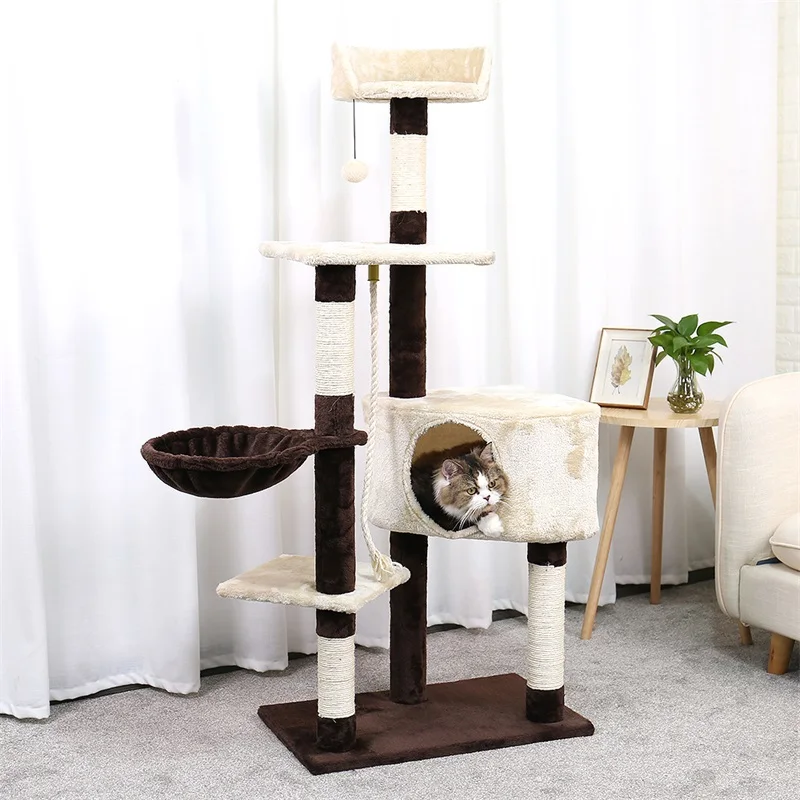 Cat Tree Furniture Multi-functional Climbing Toy Scratching Post Activity Center Pet House Protect Home Furniture Cat Kitten Toy