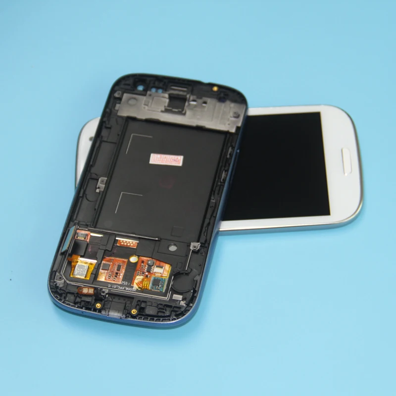 ЖК дисплей для samsung s3 i9300 белая синяя рамка i9300|Экраны мобильных телефонов| |