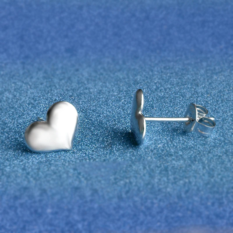 1 пара, хорошее качество, 925 пробы серебряные серьги, красивые серьги-гвоздики в форме сердца для женщин, вечерние аксессуары, очаровательные подарки