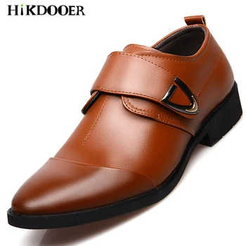 

Men Casual Dress Shoes Business Leather Wedding Shoes For Male Pointed Toe PU Leather Classic Oxfords Formal Shoes