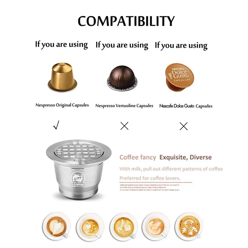 Nespresso многоразовые капсулы многоразовые кофейные капсулы из нержавеющей стали многоразовые капсулы Nespresso капсулы стручки фильтры для чашки кисточка ложка