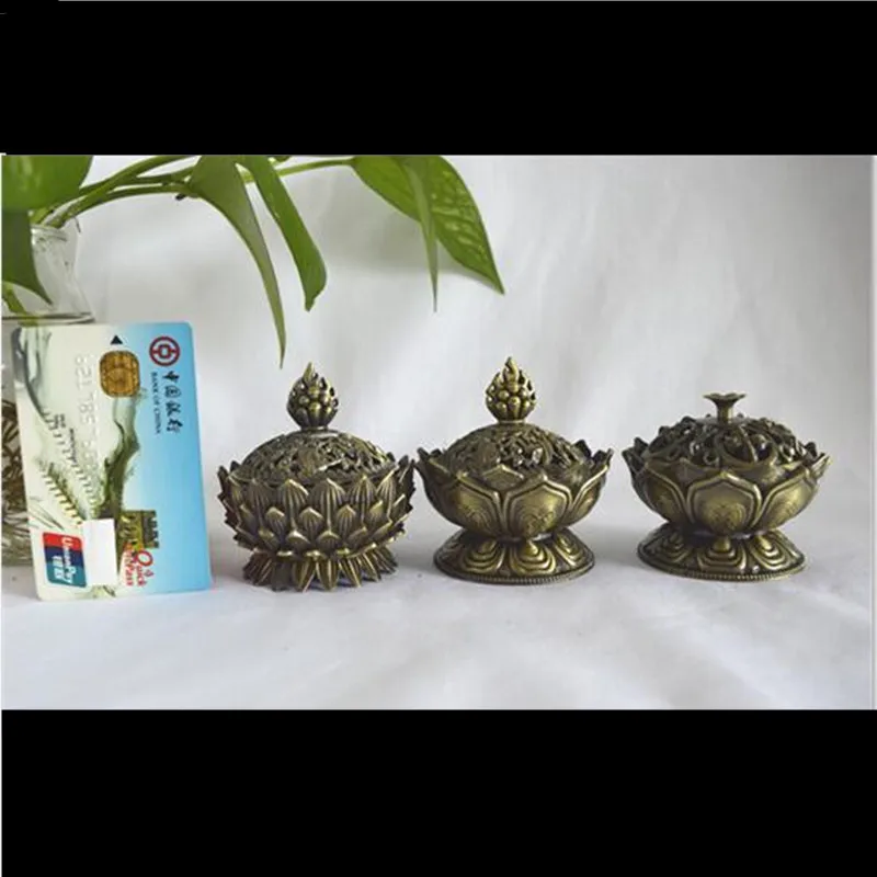 

1PC Small Size Zinc Alloy Multi-functional Incense Burner Metal Lotus Shape Cone&Coin Insence Holder