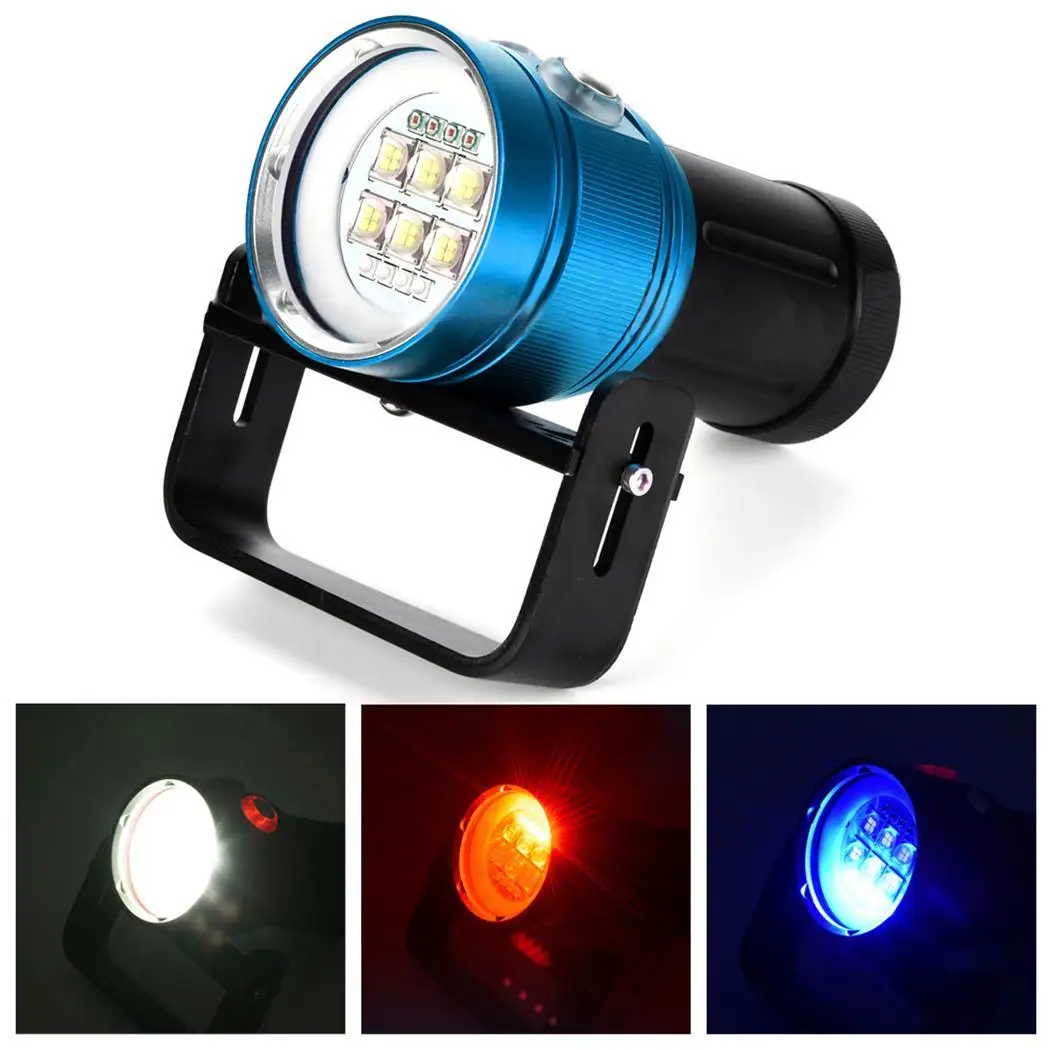 

Professional Diving High Power Photography Fill Light Flashlight 100M Push Switch Main 120W 120 Degrees