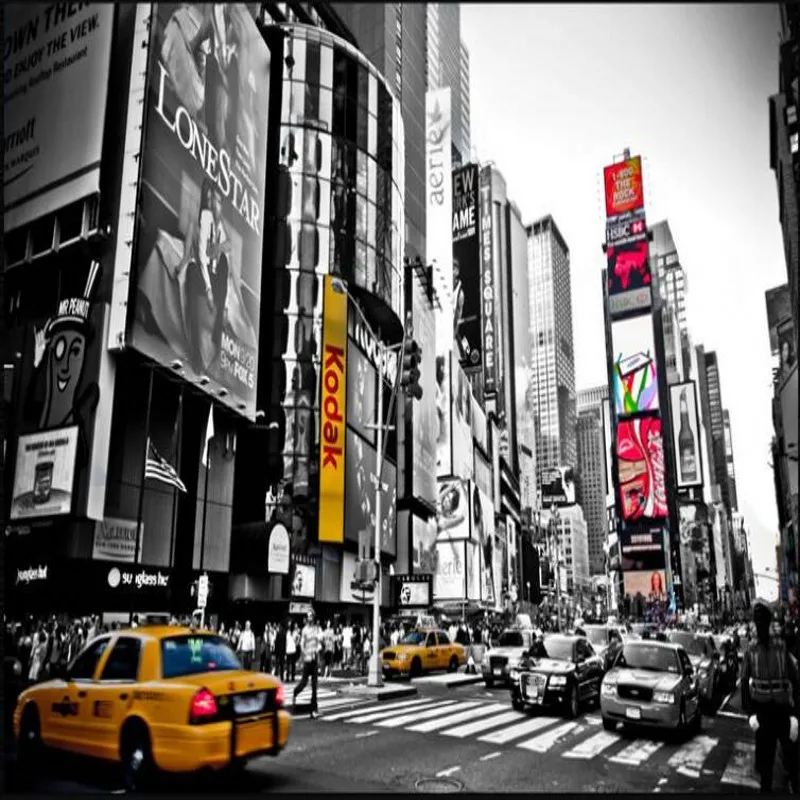 Wellyu Custom Large Scale Murals Retro Black And White New York Times Square Tv Backdrop Non Woven Wallpaper Wallpaper Non Woven Black White Retro Wallpapermural Wallpaper New York Aliexpress