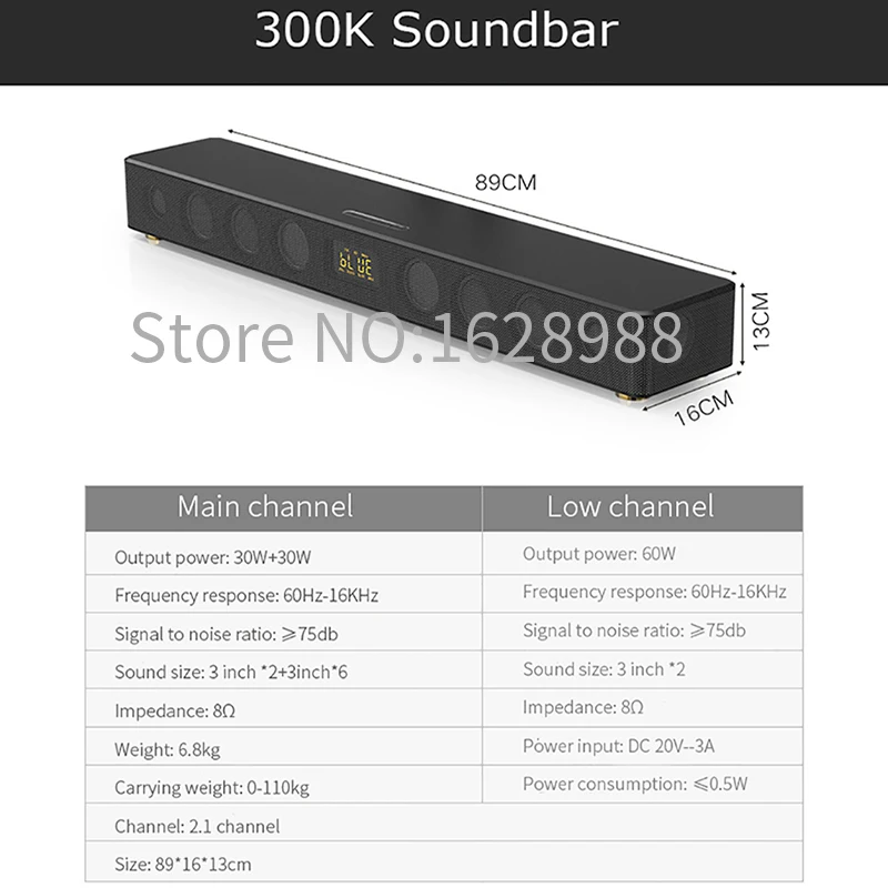 Саундбар Bluetooth 300K для телевизора с сабвуфером S9 беспроводной микрофон K TV