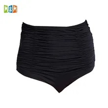 Летние женские Трусики-бикини шорты бикини Unteren высокая задняя морщинистая крышка живота Sportliche сексуальный Bademode Badeanzug