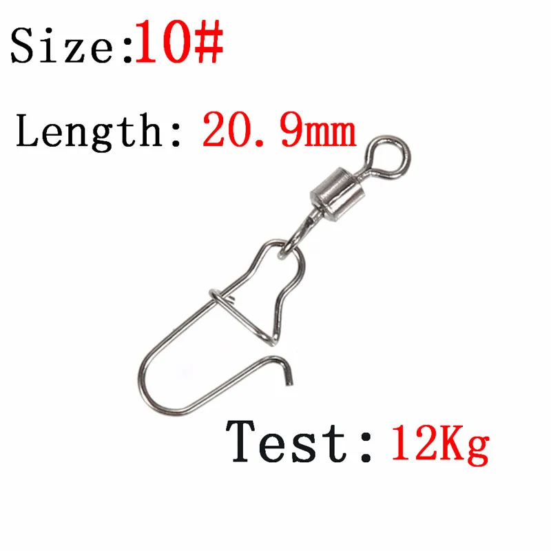 JOSHNESE 50 шт. рыболовный подшипник Rolling поворотный стальной сплав с защелкой рыболовный крючок Приманка Разъем рыболовный поворотный крючок снасти