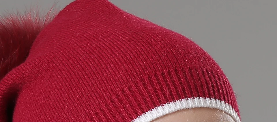 Winter Hats For Girls Skullies Knitt Wool Pom Poms Beanies Female Real Fox Fur Pompon Hat For Women 2018 New (7)