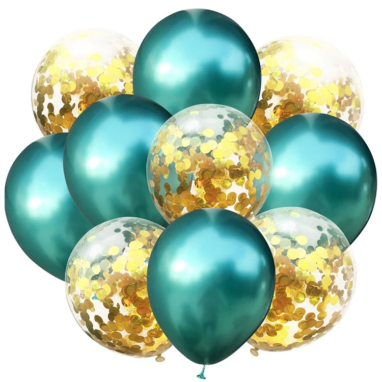 Doriwoo жемчужные металлические конфетти для воздушного шара с днем рождения латексные Свадебные шарики украшения для дня рождения для мальчиков - Цвет: Green Gold