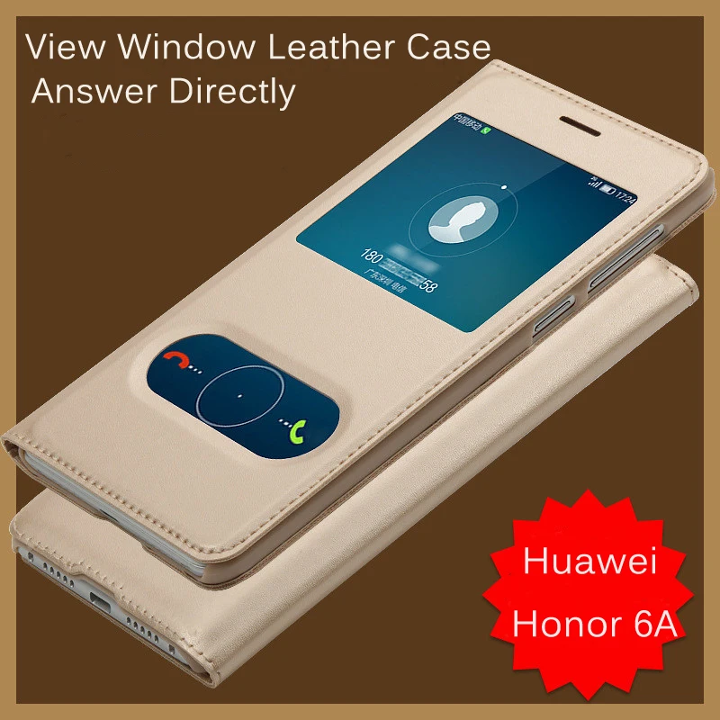 كوكه حالة على الشرف 6A حالات لهواوي الشرف 6 غطاء Dli Tl20 جلد الوجه الذهب الفاخرة واقية شفافة عرض نافذة