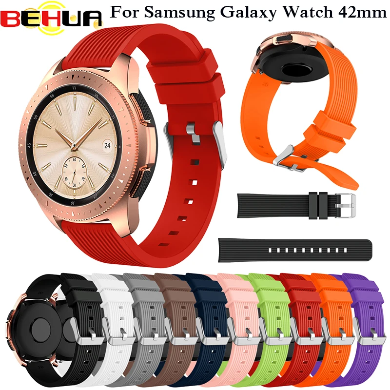 Спортивный силиконовый ремешок 20 мм для Samsung Galaxy Watch 42 Смарт часы Xiaomi Huami Amazfit Bip BIT