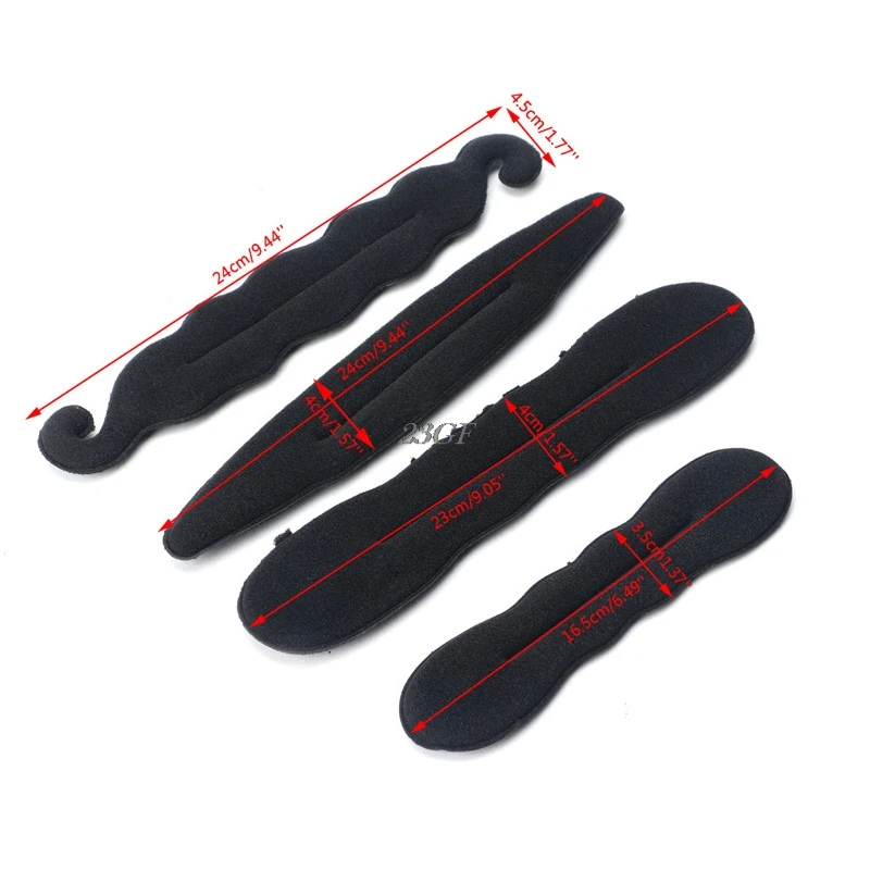

2017 4pcs Fashion Foam Sponge Hair Styling Clip Donut Bun Curler Maker Ring Tool JUL27_50