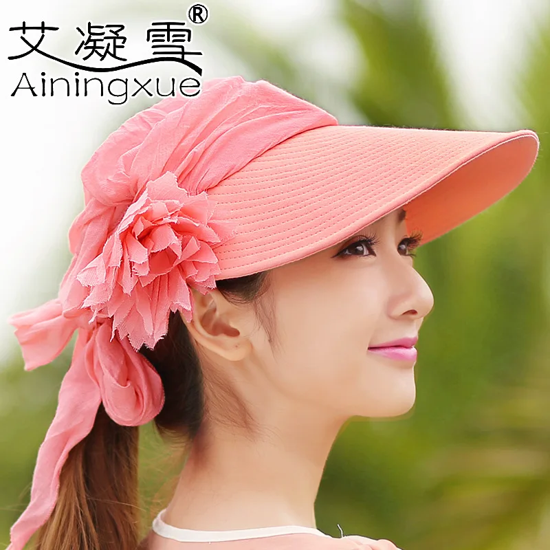 2016 New Wholesale Visor Cotton Summer Beach Hat Lady Tide Empty Big Sun Women Casual Chapeu Feminino Chapeau Dress Hats Adult