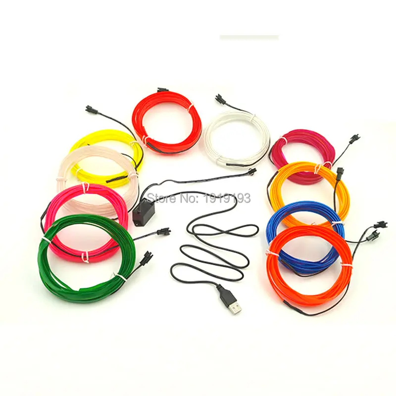 5meters 2.3mmskirt Red El Wire Neon Glowing Led Strip