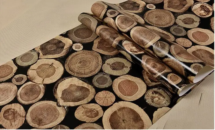 Дерево зерна деревянный ворс 3D Ретро дерево пень обои вход ресторан украшения фон обои ПВХ материал стикер стены