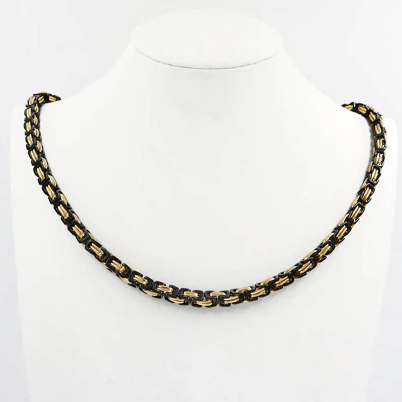 

1 Classical Personality Men's Byzantine Necklaces Rock & Punk Style Black/Gold Colors Link Chain Male Jewelry Necklace Gifts