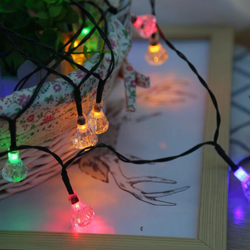 

30 LED Solar Light Waterproof Outdoor Solar Bulb Diamond String Lights String Fairy Lights Wedding Christmas Party Decoration