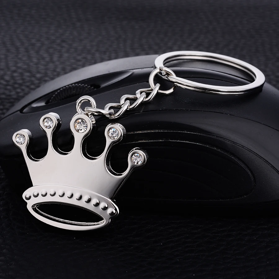 10PCS-Zinc-Alloy-Crown-Keychain-Chaveiro-Charm-Rhinestone-Car-Keyring-Purse-Keyfobs-Bag-porte-clef-Creative