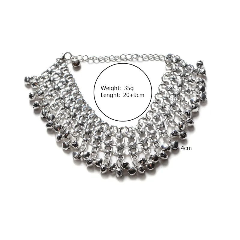 New Fashion Sexy Vintage bells Anklet Chain Lots Bell Beads Ankle Bracelet Foot Jewelry For Women Barefoot Sandal