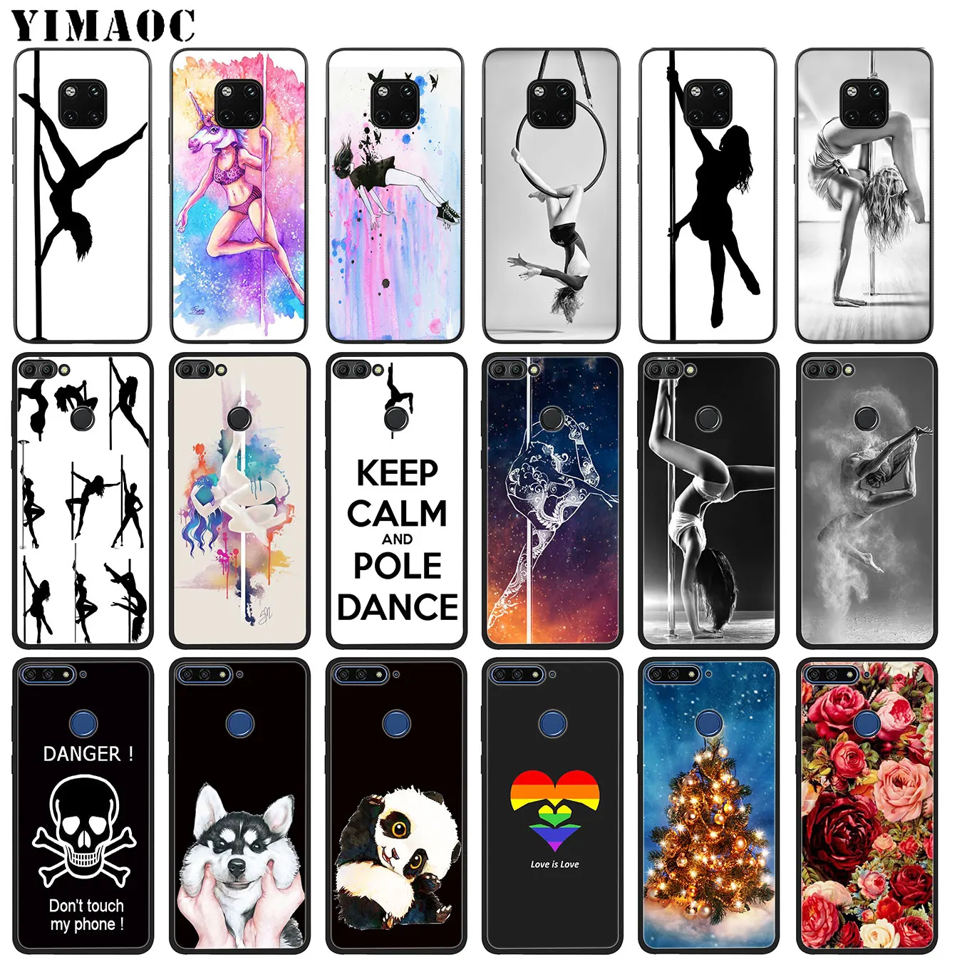 

YIMAOC Pole dance dancing Fitness Soft Silicone Phone Case for Huawei Mate 30 20 10 Pro Lite Nova 5I 3i 3 2i 2 Lite Black Cover