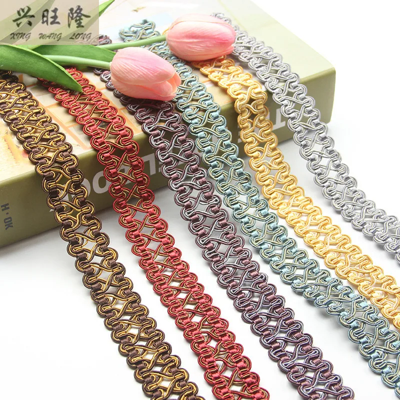 

XWL New 12M/Lot 2.7cm Width Curtain Lace Trim Edging Garment Pillow Braid Sofa Lace Accessories Ribbon DIY Sewing Home Decor