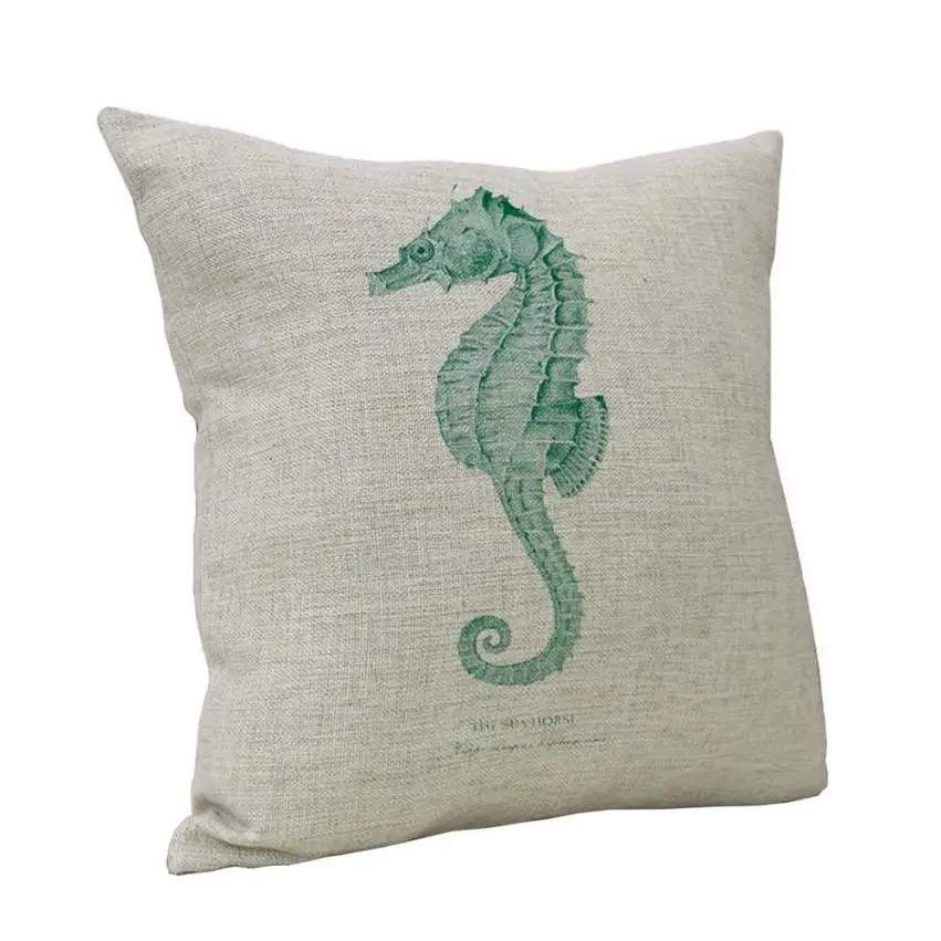 New Qualited Pillow Covers Decorative 45x45cm Ocean Coral Vintage Cotton Linen Pillow case Linen
