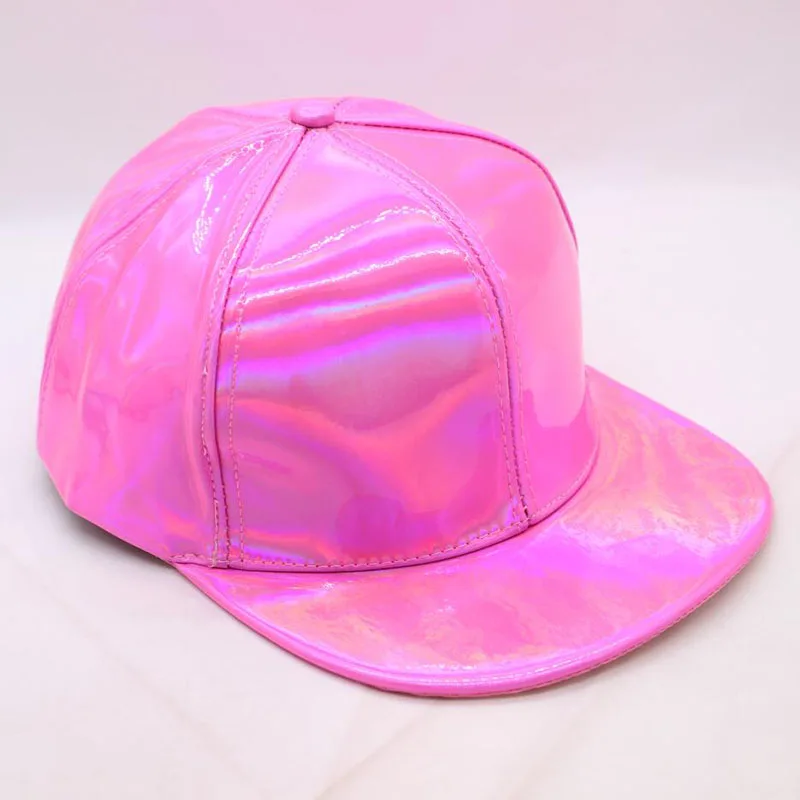 Креативные 3D радужные цвета, хип-хоп бейсбольная шляпа для мужчин и женщин, модные кожаные сменные цветные кепки Snapback шапки для мужчин - Цвет: rose red