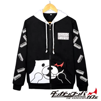 

2017 new Dangan Ronpa Monobear Monokuma cosplay new Spring fashion Costume Unisex Jacket Hooded Hoodie Zipper Cardigan