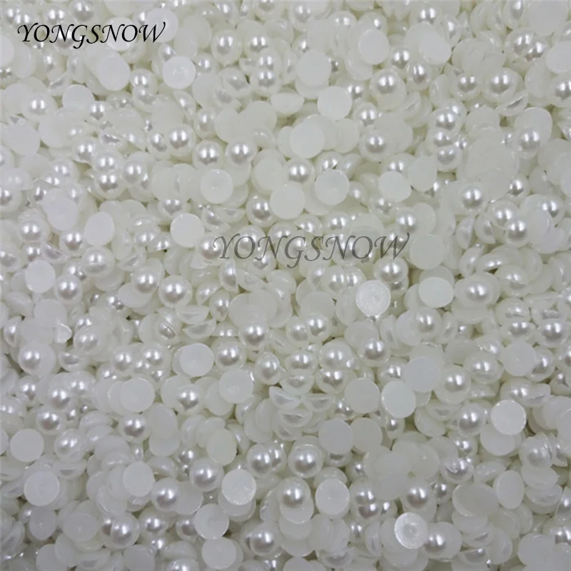 

Multicolor 6mm Half Pearls Craft ABS Imitation 500Pcs/lot Half Round Flatback Pearls Resin Scrapbook Beads DIY Decoration