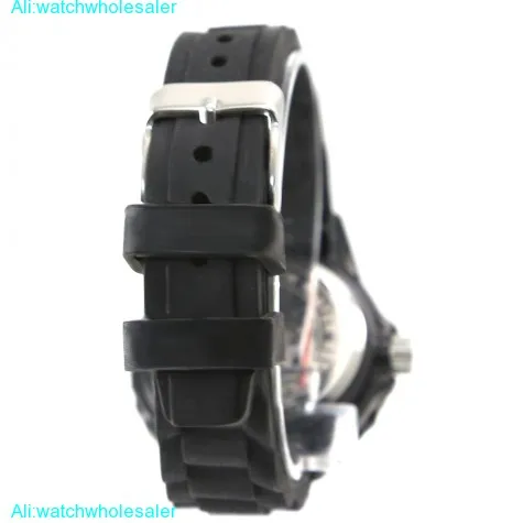 FW893A NATURAL Round Silicone Black Band Water Resistant with date Fashion Watch
